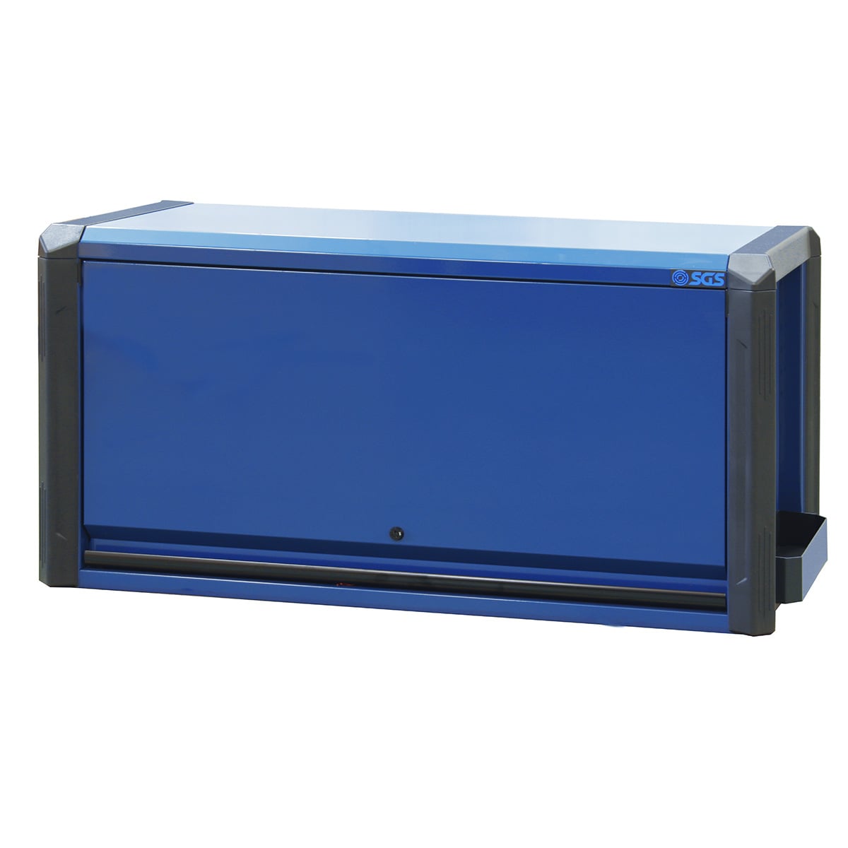 SGS 44in Roller Cabinet with Top Hutch and Side Cabinet- 10 Drawers- Blue